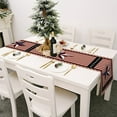 thumbnail image 5 of Table Runner for Kitchen Dining Decor, Independence Day Decoration Rustic Wood Print Burlap Linen Tabletop Cover for Indoor Outdoor Use - 13x70 Inch, 5 of 5