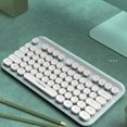 thumbnail image 2 of HAOANWireless Keyboard Cute Compact 2.4G USB Wireless Keyboard Round Key Quiet Click Small Size For Computer Laptop PC Desktop Pink, 2 of 7