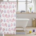 thumbnail image 3 of Manfei Cartoon Rainbow Shower Curtain 72Wx78L, Cute Love Heart Bath Curtain, White Purple, 3 of 5