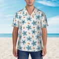thumbnail image 2 of Fuzoiu Flower Leaves Print Hawaiian Shirt for Men, Summer Beach Casual Short Sleeve Button Down Shirts, Men’s Beach Summer Shirts with Pocket,Small, 2 of 7