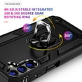 thumbnail image 5 of TJS for Samsung Galaxy A36 5G / A56 5G Phone Case, with Tempered Glass Screen Protector, Impact Resistant Metal Ring Magnetic Support Kickstand Drop Protector Cover for Galaxy A36 5G (Black), 5 of 6