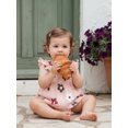thumbnail image 3 of BemeyourBBs Toddler Baby Girl Summer Clothes Infant Baby Girl Cotton Smocked Outfit Solid Floral Flying Sleeve Ruffle Tank Tops and Shorts Set Little Girls 2 Piece Summer Outfit, 3 of 9