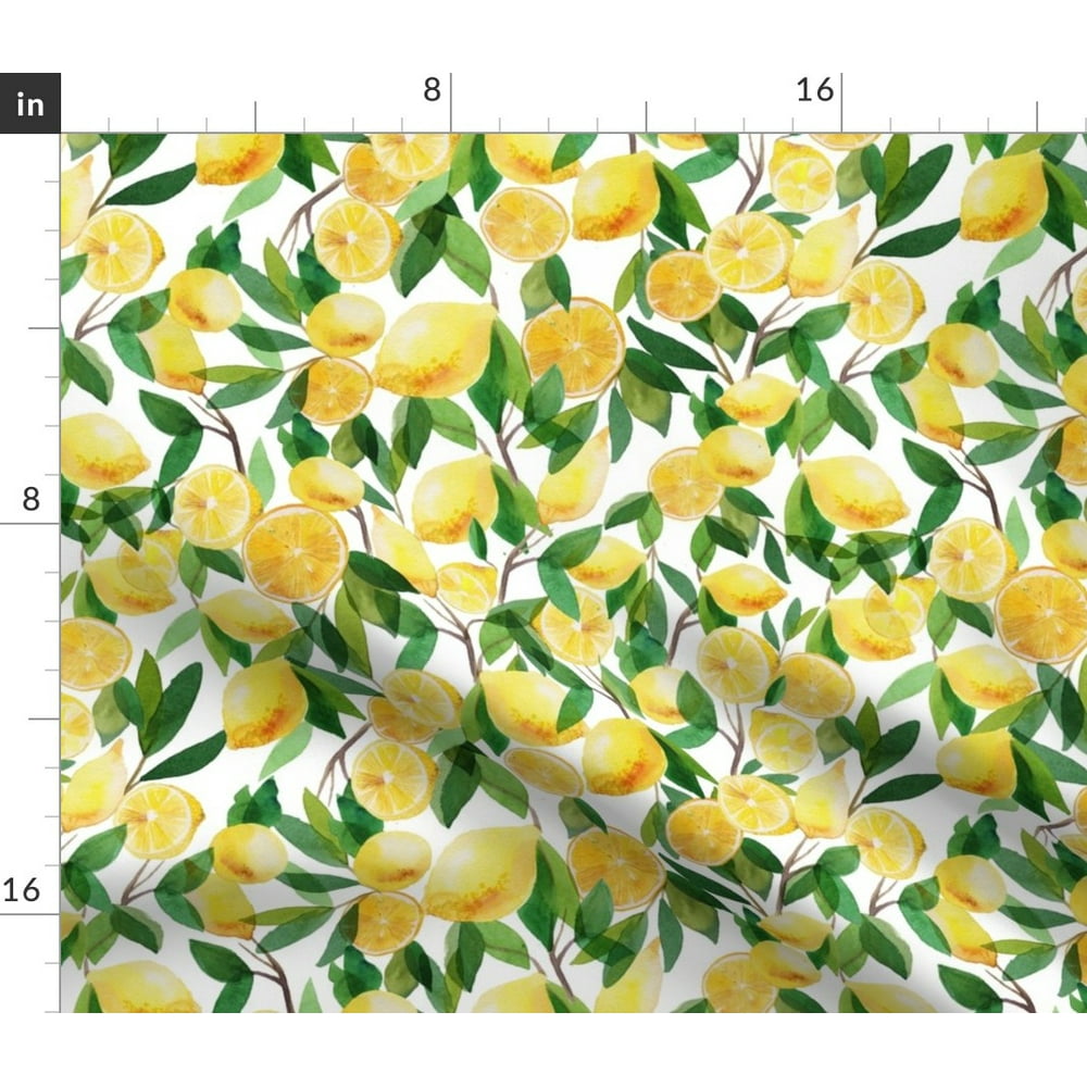 Watercolor Lemons Lemon Trees Fruit Citrus Fabric Printed by