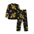 thumbnail image 2 of Bingfone Men'S Pajama Set 2 Piece Loungewear Pjs, Long Sleeve With Pajama Pants-Hohey Bee Golden Embroidery, 2 of 9