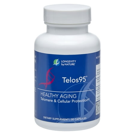 Longevity by Nature Telos95 Telomere Supplements, Health Support Nitric Oxide Supplement, 30 Capsules