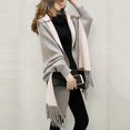 thumbnail image 5 of Lilgiuy Women Solid Tassel Scarf Retro Double Sided Scarf Long Sleeve Shawl Fall Fashion for 2022 Spring Winter, 5 of 5