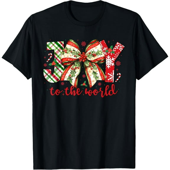 Joy To The World Candy Cane Christmas Pajamas Xmas Kids T-Shirt
