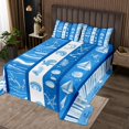 thumbnail image 1 of YST Boys Coverlet Set Sea Ocean Theme Twin Quilt Set, Coastal Beach Bedspread Set Seashell Conch Anchor Starfish Bedding Set with 1 Pillowcase, 1 of 3