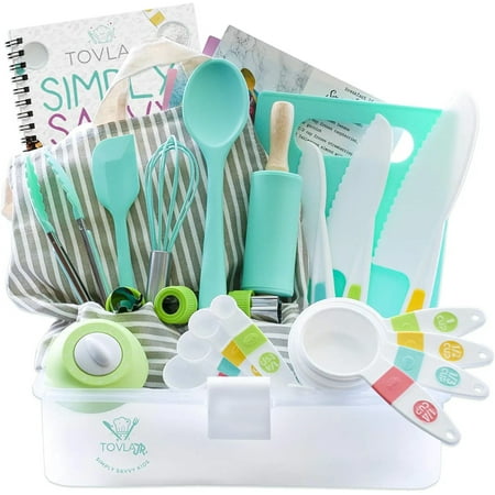 UPC: 0856021007289 | Tovla Jr. Kids Cooking and Baking Gift Set with Storage Case – Complete Cooking Supplies for the Junior Chef – Kids Baking Set for Girls & Boys – Real Accessories & Utensils