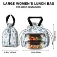 thumbnail image 5 of Pioneer Flower Floral Print Pattern Drawstring Lunch Bag Women - Drawstring Lunch Bag Insulated for Work Office - Stain-Resistant Large Lunchbags for Women with Multi-Pockets, 5 of 6