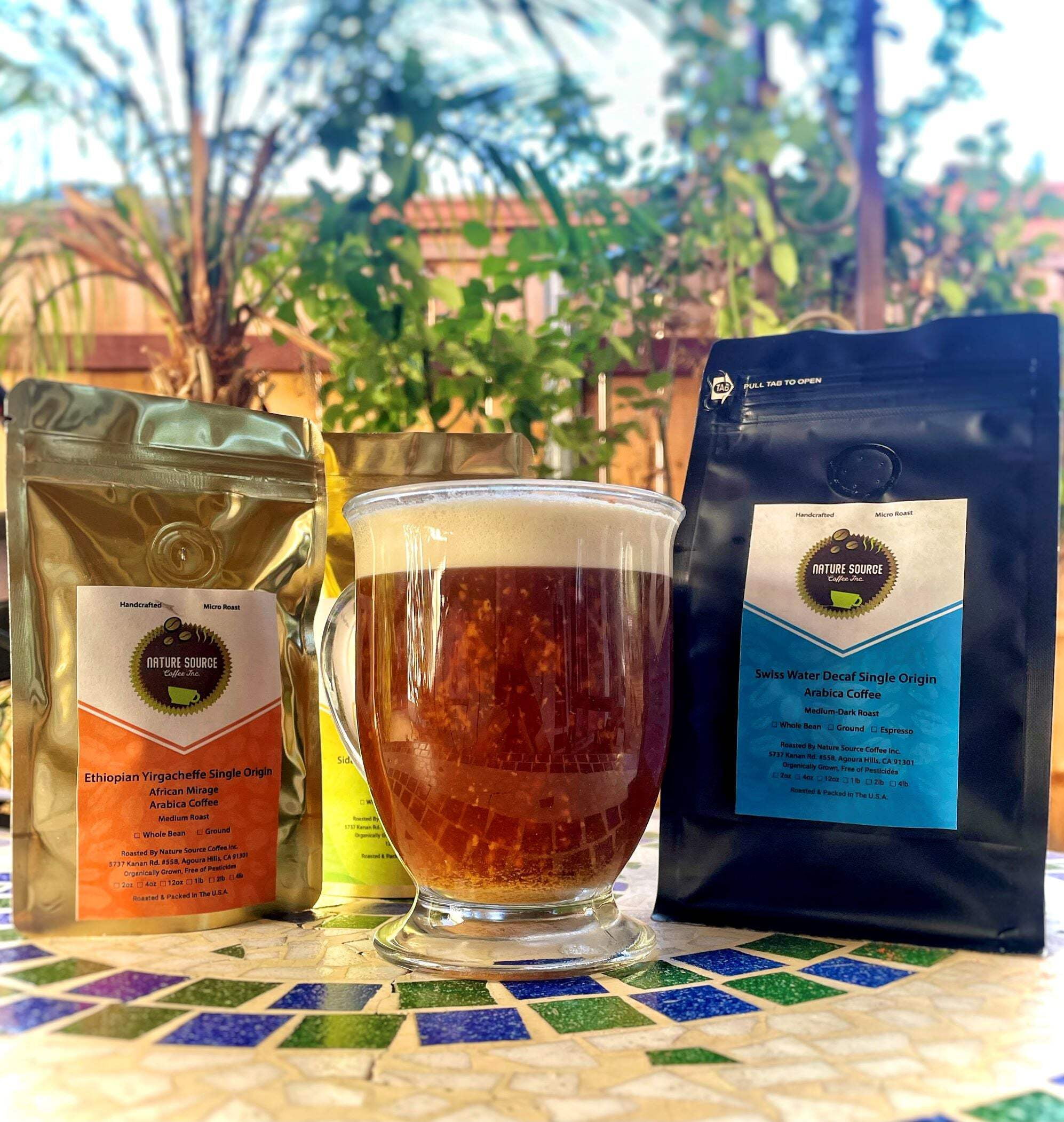 Half Caff Blend Swiss Water Coffee Whole Bean Medium Roast Organic 100% Arabica 1-Pack 2lb