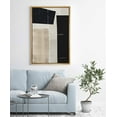 thumbnail image 4 of IDEA4WALL Framed Canvas Art Wall Decor Black, Gold and Biege Color Block Abstract Brushstroke Oil Painting Minimalism Decorative Elements for Dorm Home Office - 24"x36", 4 of 4