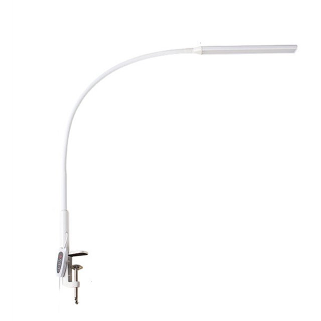 Eyfqtcs Lámpara De Escritorio Con Abrazadera, Regulable, Luz De Cuello De Cisne Flexible Para Estudio (Blanco)