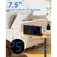 thumbnail image 4 of Simple Digital Alarm Clock for Bedroom - Easy to Use with Large 7.5" Display, Dual Alarms, Dimmable, USB Charger & Battery Backup, 12/24H & DST - Plug-in Electric Clock for Heavy Sleepers,Senior, 4 of 4