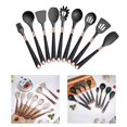 thumbnail image 4 of de utensilios de cocina 9x, utensilios de cocina resistentes al calor, y cepillo de sin BPA para hornear, mezclar y , negro Mango negro Macarena Utensilios de cocina, 4 of 7