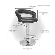 Modern Home Halo Leather Contemporary Adjustable Height Counter/Bar Stool (Black Licorice)