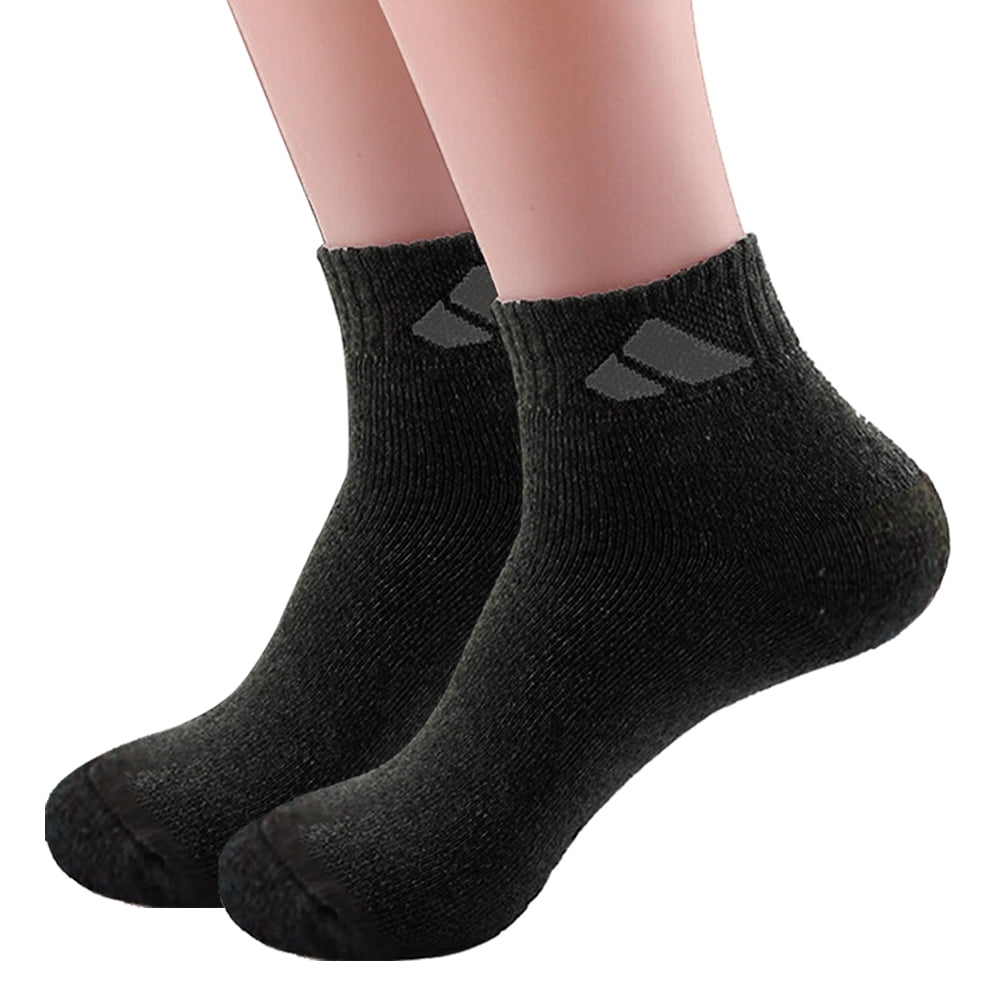 Black 3 Pairs Mens Ankle Quarter Crew Sports Athletic Socks Cotton Size 10-13