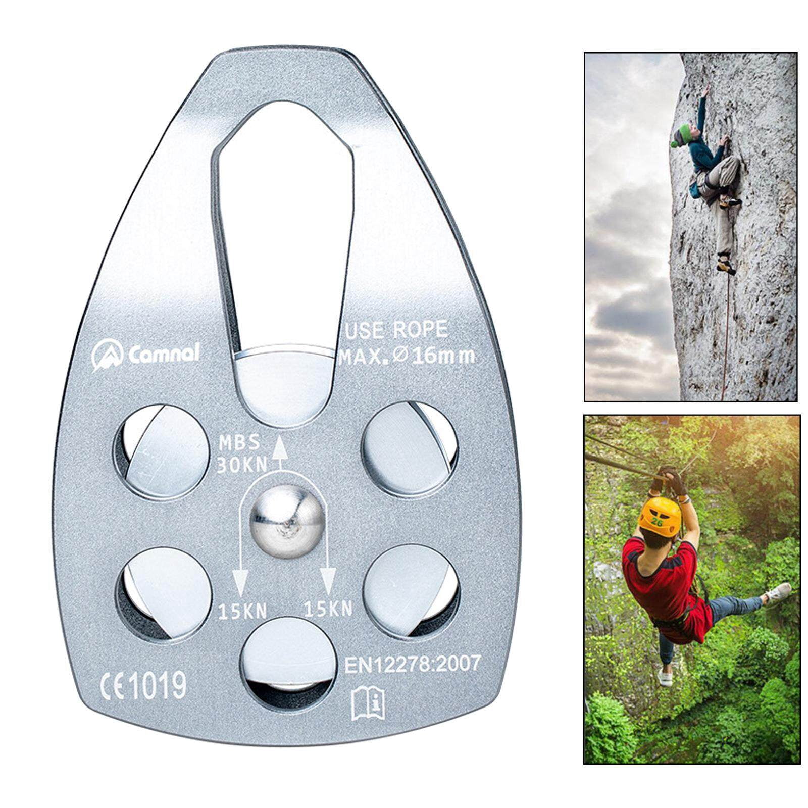 Poulie Grimpante 30KN – Aluminium, Léger, Pour Corde Jusqu’à 14 Mm, Arborisme, Sauvetage, Slackline