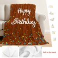 thumbnail image 5 of Happy Birthday Blanket Soft Cozy Warm Throw Blanket for Couch, Plush Fuzzy Flannel Fleece Blankets for Sofa, Brown Modern Abstract Art Bed Blankets Lightweight Gifts for Women, 40"x50", 5 of 9