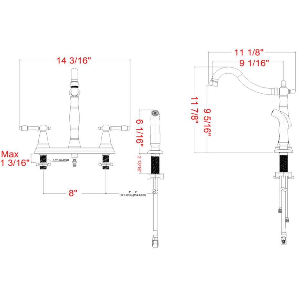 Design House Oakmont Kitchen Faucet with Side Sprayer in Oil Rubbed Bronze