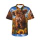thumbnail image 1 of Balery Cloud Sky Sunflower Cow Camisas hawaianas de manga corta para hombre, camisas playeras de corte holgado, camisas de vacaciones con botones,Medium, 1 of 7