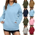 thumbnail image 6 of qucoqpe Womens Basic Long Sleeve Versatile Hooded Sweatshirt Fashionable Cozy Solid Hoodies Fall Winter Casual Sweatshirts for Women, 6 of 6