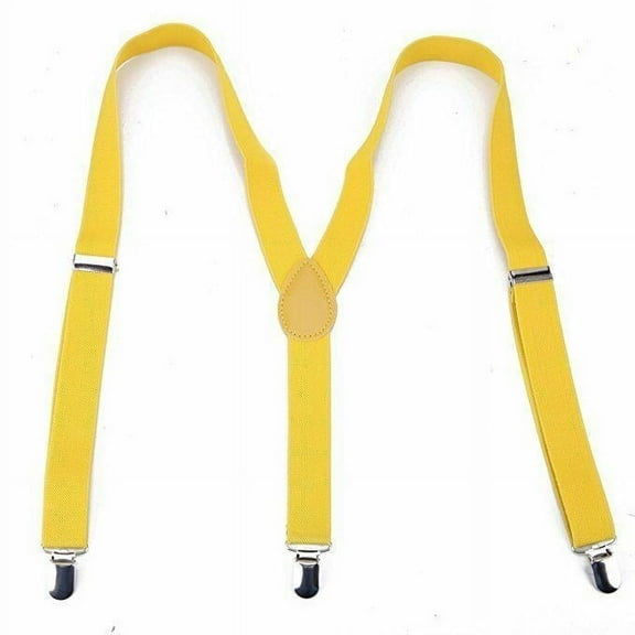 YELLOW SUSPENDERS BRACES Adjustable Thin 1 inch Retro Cool - New with box/tags