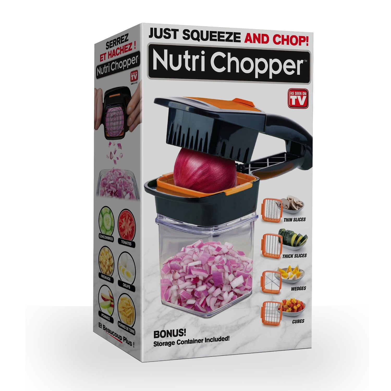Nutri Chopper Vegetable Slicer that Chops, Cubes and Wedges, Multi-purpose  Food Chopper with Stainless Steel Blades, As Seen on TV 