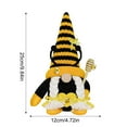 thumbnail image 2 of Bee Gnome Decoration, 2-Pack Handmade Bumble Bee Plush Gnomes, Mr. and Mrs. Bee Design with Pointed Hats and Cute Beard/Braid, World Bee Day Summer Party Birthday Tiered Tray, 2 of 8