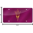 thumbnail image 4 of Arizona State Sun Devil's Red Mirrored Laser Cut License Plate Auto Tag, 4 of 6