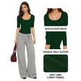 thumbnail image 4 of MOYIKO Womens Half Sleeve Scoop Neck Slim Fitted T Shirts Casual Basic Tees Summer Tops Clothes, 4 of 7