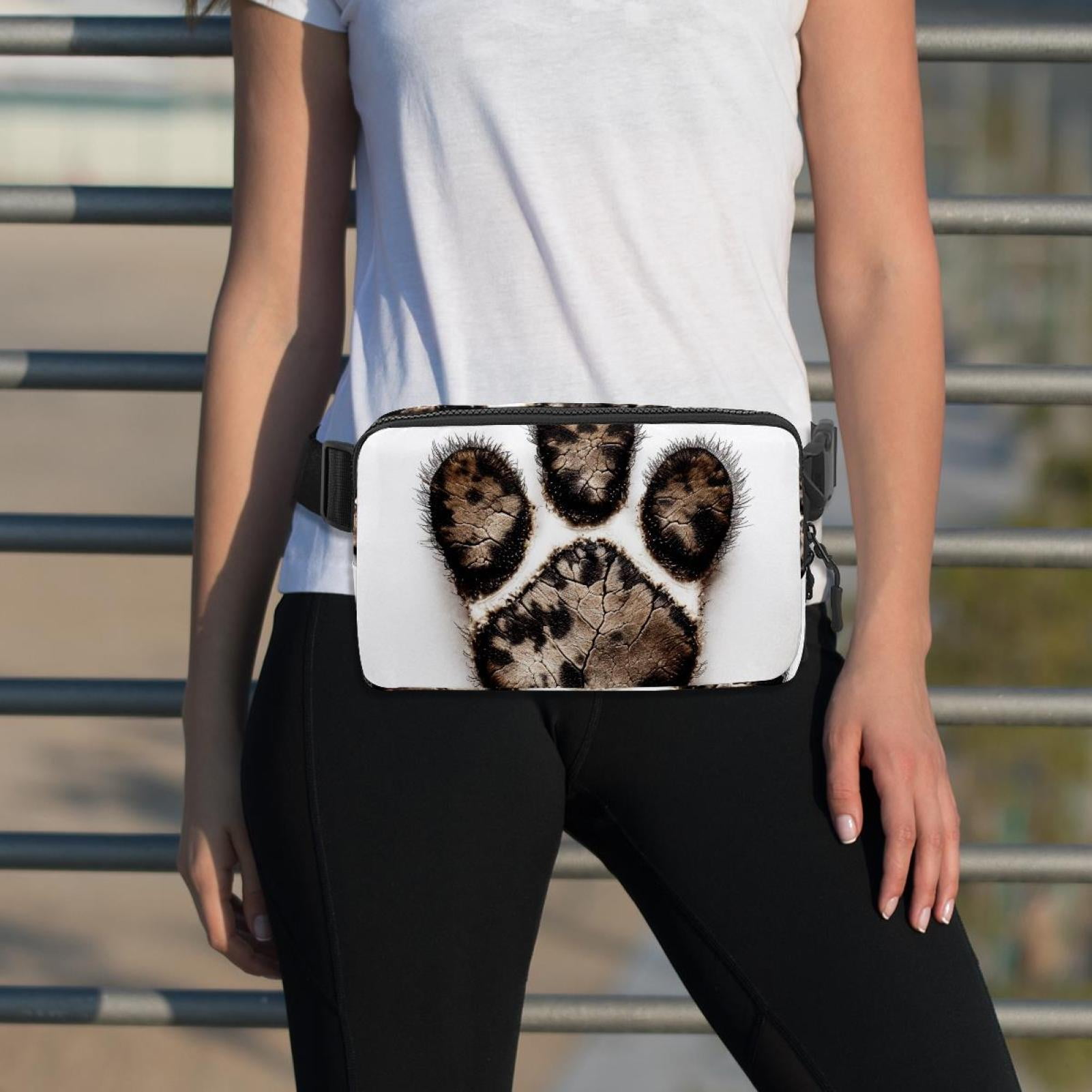 Paw prints Lightweight Adjustable Running Belt with Extension Strap for Unisex - Fanny Pack Waist Bag for Fitness and Exercise