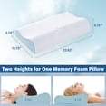 thumbnail image 2 of Cervical Neck Pillow for Sleeping and Neck Support, Ergonomic Contour Memory Foam Pillow for Side, Back, Stomach Sleeper, Washable Pillowcase, Blue, 2 of 7
