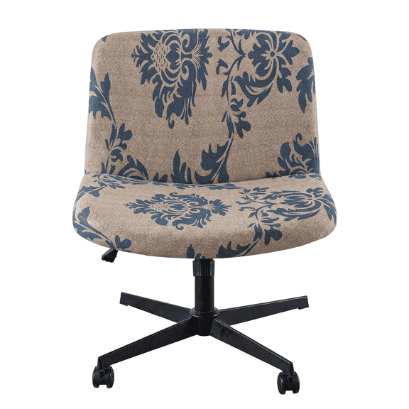Brown Vintage Stretch Chair Cover, Stain Resistant Wide Swivel Kite Slipcover, Washable Desk Vanity Protector for Home Office Bedroom