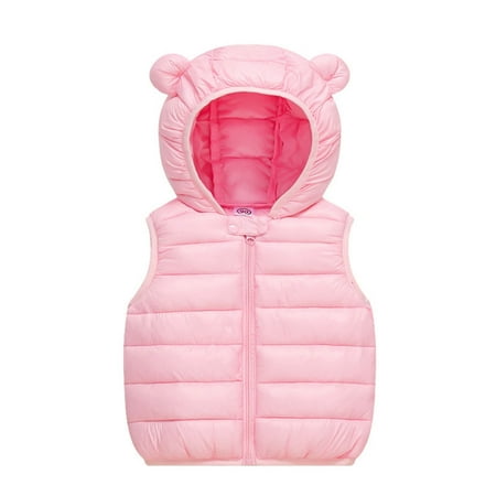 

Ixbnca Baby Girls Puffer Vest Coat with Ears Hooded Zipper up Jacket Winter Lightweight Sleeveless Clothes
