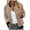 Khaki, variant on Tanghaowl Women's Cardigans Women Fashion Floral Print Round Neck Casual Loose Long Sleeve Coat Cardigan Top Yellow M