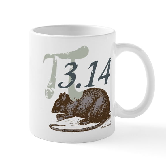 CafePress - 3.14 Pi Rat Mugs - 11 oz Ceramic Mug - Novelty Coffee Tea Cup