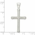 thumbnail image 3 of Sterling Silver Polished Twisted Hollow Latin Cross Pendant (38.15 X 19.7) Made In India -Jewelry By Sweet Pea, 3 of 7