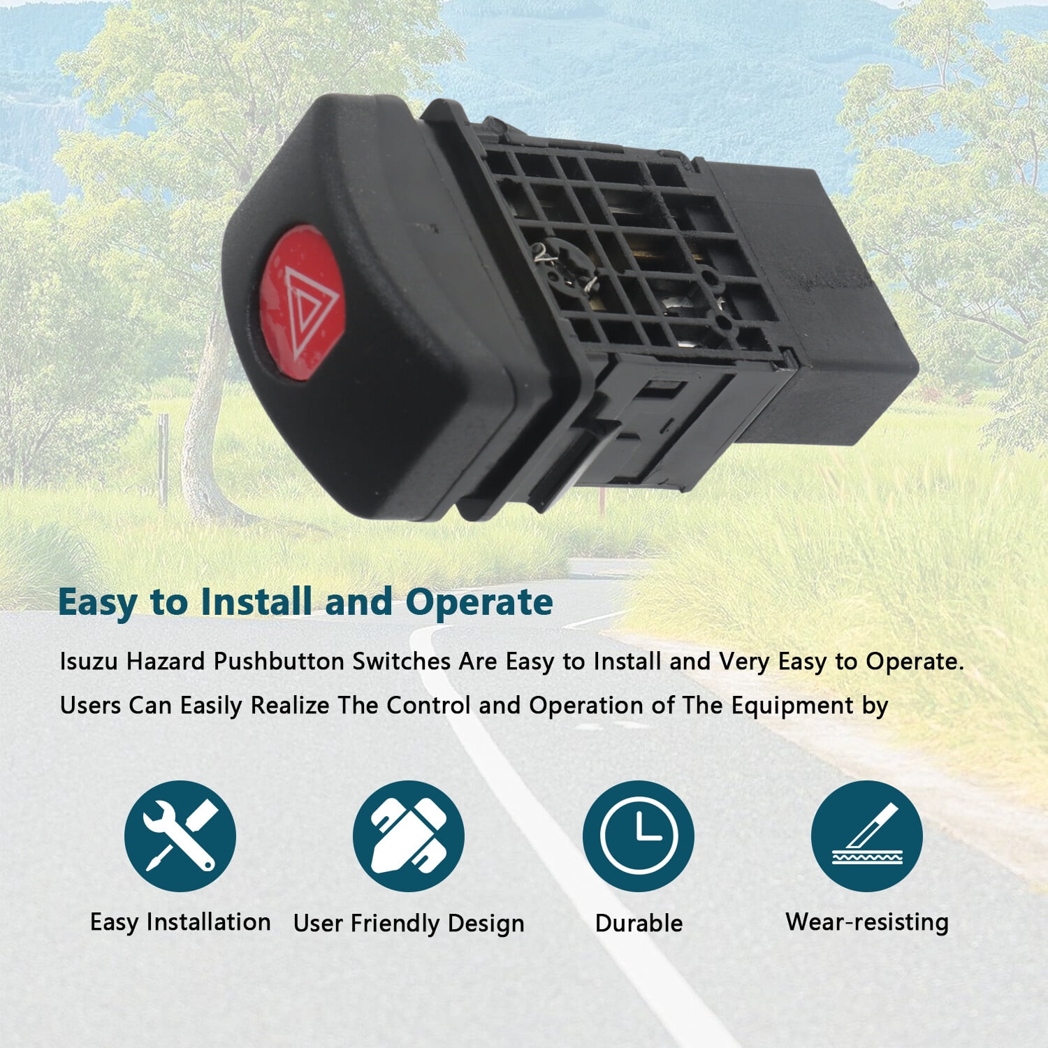 Hazard Switch Fit for 1998-2007 Isuzu NPR NPR-HD NQR NRR 4.8L 5.2L 5.7L 6.0L