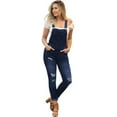 thumbnail image 1 of Womens Juniors Slim Fit Skinny Distressed Denim Overalls, 1 of 4