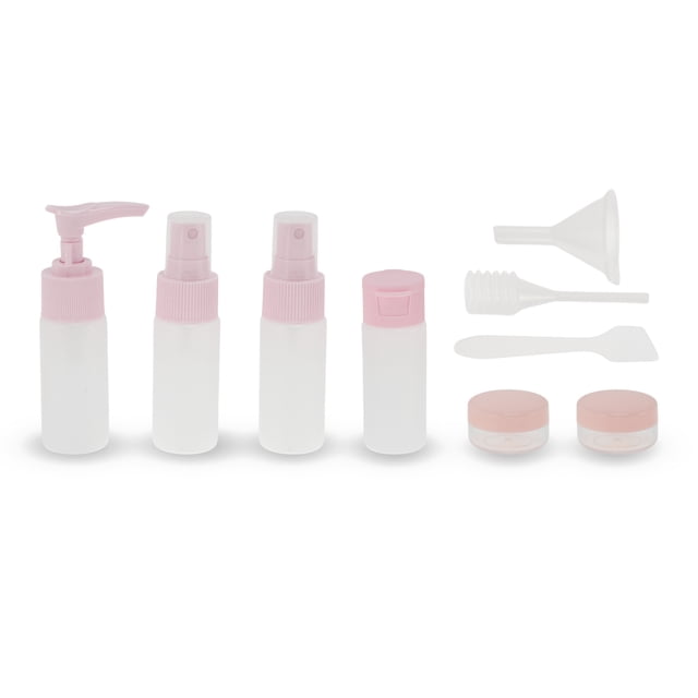 Conjunto de Contenedores de Viaje Únicos 1Set Botellas de Viaje Portátiles PE Color Rosa