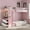 Pink, variant on Harper & Bright Designs Twin over Twin Bunk Bed with 4 Storage Drawers and Built-in Shelves, Wooden Twin Size Bunk Beds Frame with Hanging Rail, Light Strip & Dual Pegboards, Gray