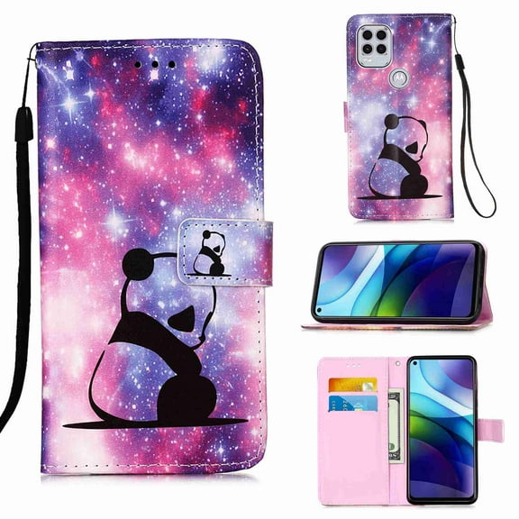 Dteck for Motorola Moto G Stylus 5G Case, Magnetic Closure Wallet PU Leather with Card Holder Stand 3D Painted Design Phone Case for Motorola Moto G Stylus 5G 2021 (Panda)