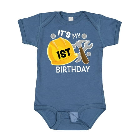 

Inktastic Its My 1st Birthday with Construction Tools Gift Baby Boy Bodysuit