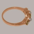 thumbnail image 4 of LBG British Made 18k Rose Gold Genuine Peridot & Cultured Pearl Womens Promise Ring - 33 size options - Size 7.75, 4 of 7