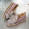 thumbnail image 6 of Pink Fashionable Flat Shoes For Women With Bow-Knot And Rhinestone Embellishment Thick-Soled And Sequined For Various Occasions, 6 of 8
