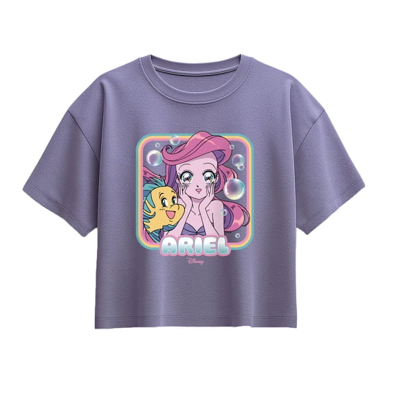 Disney Princess - Surprise Ariel & Flounder Short Sleeve Boxy Graphic T-Shirt