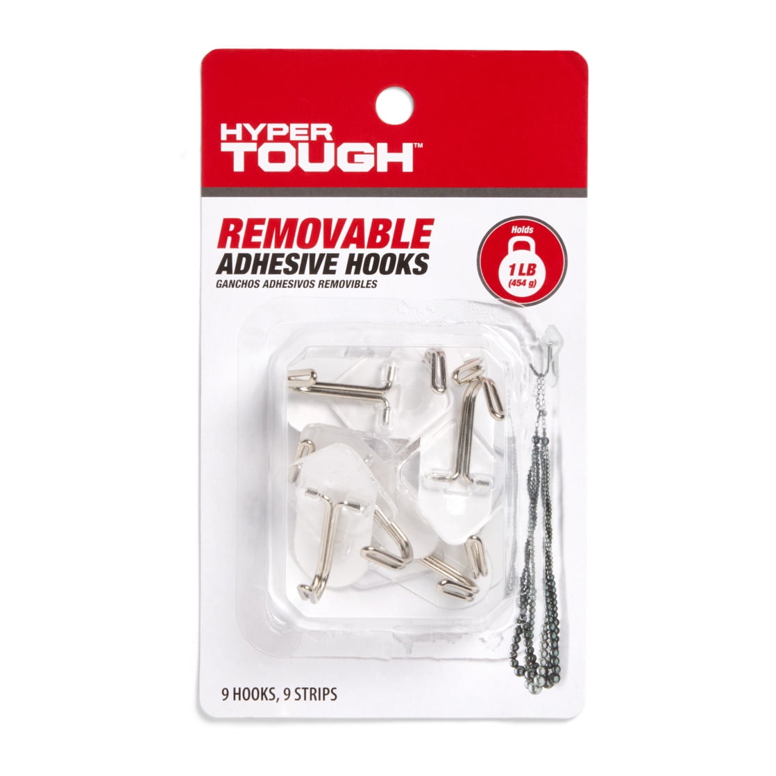 Hyper Tough White Removable Self-Adhesive Oval Plastic Hooks for