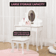thumbnail image 5 of Elegant de madera para niños vanity set: mirror & stool para princess makeup dressing pretend play beauty, 5 of 6