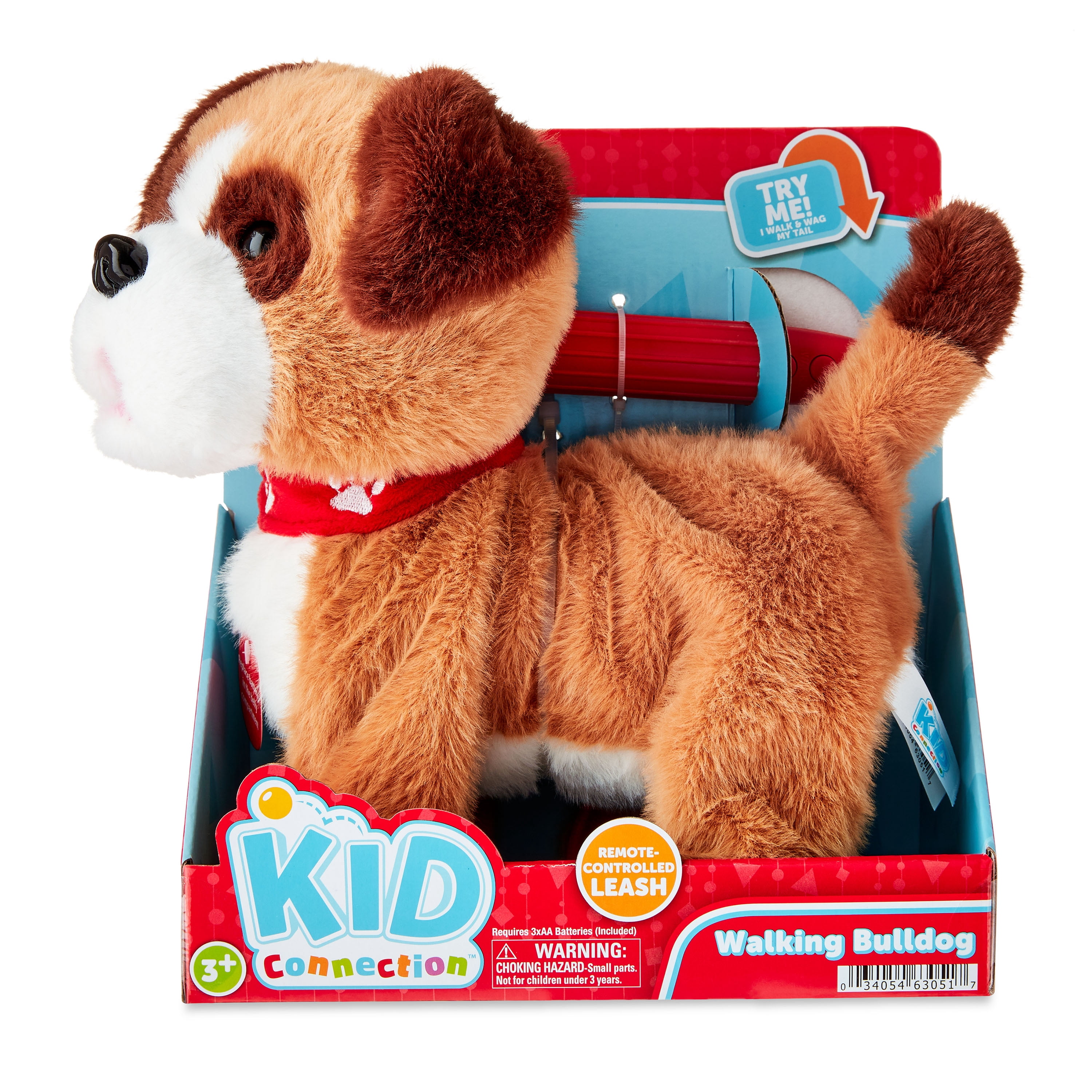 Kid Connection Electronic Walking Pet Bulldog, 10in Height, Toddler Plush Toys